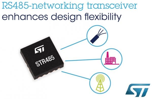 Новый низковольтный приемопередатчик STMicroelectronics повышает гибкость проектирования приложений RS-485