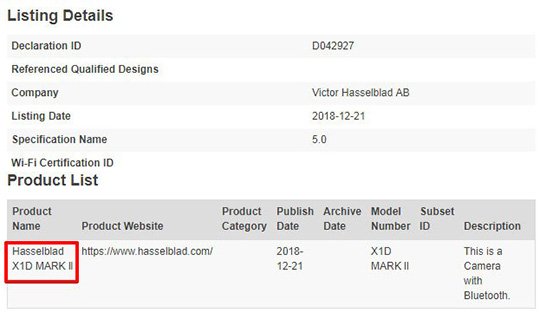 Hasselblad готовит среднеформатную камеру X1D Mark II